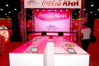 Attendees could personalize cans of Coca-Cola at the soft drink company’s 'World of Ahh' station.