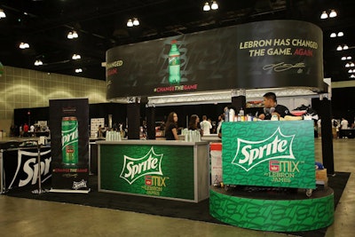 A Sprite sampling station sat adjacent to the basketball court, which served as the site for the celebrity basketball game, a youth basketball clinic, and a dance competition.
