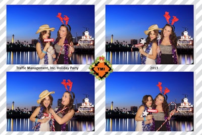 Corporate Holiday Green Screen Photo Booth Rental - Long Beach Port Background