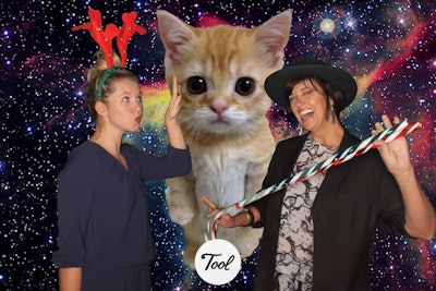 Corporate Holiday Green Screen Photo Booth Rental - Outerspace Background