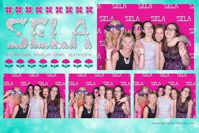 Bat Mitzvah Green Screen Photo Booth Rental - Custom Digital Step and Repeat Logo Creation with Clients Name