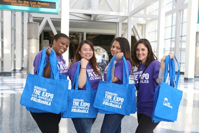 Volunteers greeted attendees at registration with custom bags provided by Bag Warehouse.