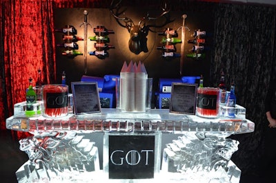 Custom ice 'sno-cone' bar created a fun and unique focal point for the event.