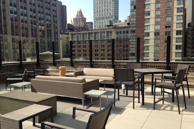 Jay Suites Rooftop is clean and modern space, centrally located on 34th Street with view of the Empire State Building.
