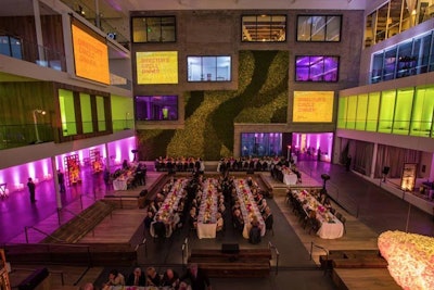 Lighting design and video projection at SFMOMA's Director's Circle Dinner