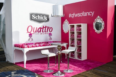 Brand activations along the pier targeted college students. Schick Quattro had a girly pink-and-white booth where staffers doled out razors, shaving cream, and sunscreen.