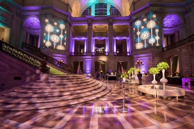 Lighting design at San Francisco Symphony Spring Gala at San Francisco City Hall