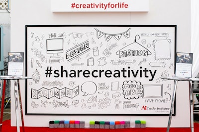 The Art Institutes set up a giant canvas that guests could doodle on with branded Sharpie markers.