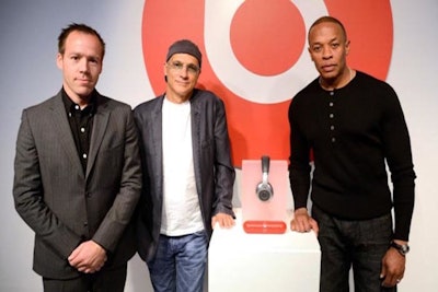 President Luke Wood with found Jimmy Lovine and Dr. Dre