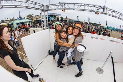 Amazon Student had an elevated platform where fans could have their photos snapped with the stage in the background. Planners had to follow ADA guidelines and bring in an ADA lift to access the platform.