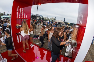 Kellogg's Krave Chocolate cereal had a brand activation that let guests fill bags with ingredients that can be mixed with the cereal, such as marshmallows and granola.
