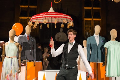 Funnel cakes were attached to parasols at Ted Baker's New York preview. To add to the circus-inspired atmosphere, the waitstaff were trained to imitate tightrope walkers as they passed the bites.