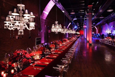 A private red-themed dinner