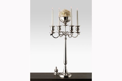 Nickel candelabra with bowl
