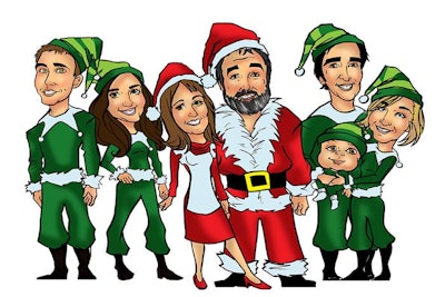 Digital caricatures are great for the holidays and can make for a creative Christmas card.