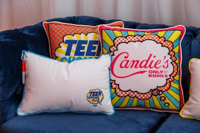 Guests lounged among pillows branded with sponsors' logos and could autograph a keepsake Teen Choice Awards-branded pillow.
