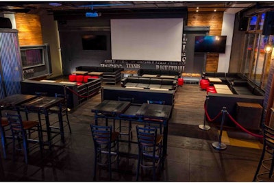 Iron Bar Lounge room with a perfect view of the projector for sporting events or corporate videos