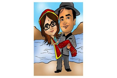 Custom wedding caricature