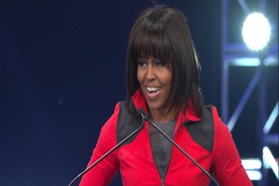 First Lady Michelle Obama announces Let's Move! Active Schools to help kids become healthier