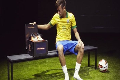 Brazilian great, Neymar, puts on the Hypervenom shoes