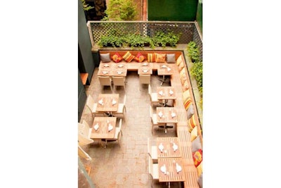 Outdoor Terrace from above ajoins The Garden Room and is a great addition to The Peacock.