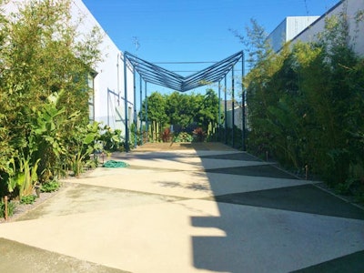 The Washbow courtyard from gate