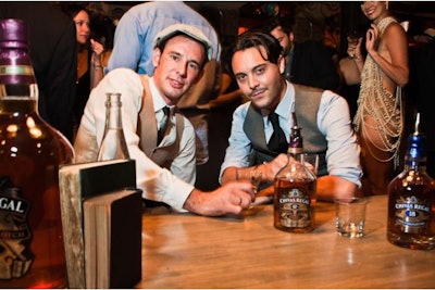 Boardwalk Empire celebrity enjoying Chivas Regal Whiskey at Urban Daddy's Twenties Throwback Party