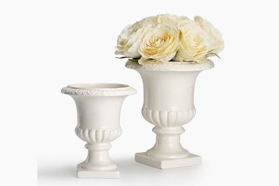 White ceramic urns