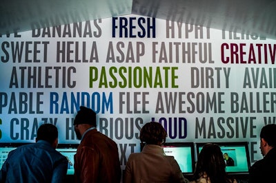Inspiration on the wall as fans chose the word to go with their photo