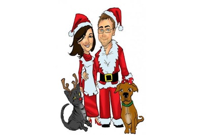 Caricatures can be personalized to include your pets