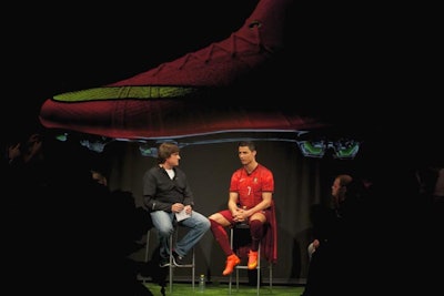 Cristiano Ronaldo being interviewed about the Mercurial shoe