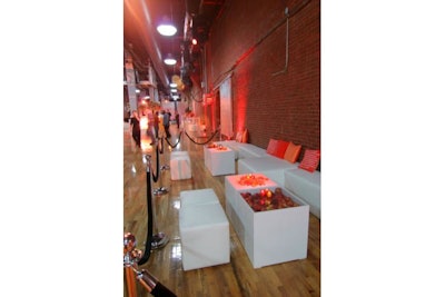 Exposed brick wall adds a rustic touch to any corporate event