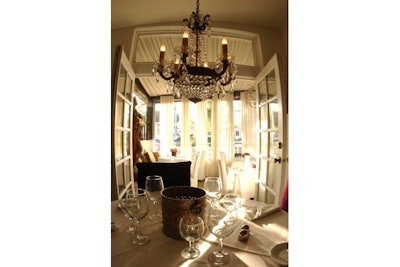 The french windows in the main room are one of the many romantic details at Sur.