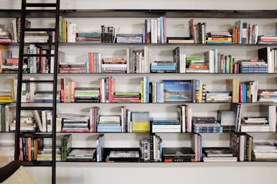 The Washbow library alcove books with rolling ladder