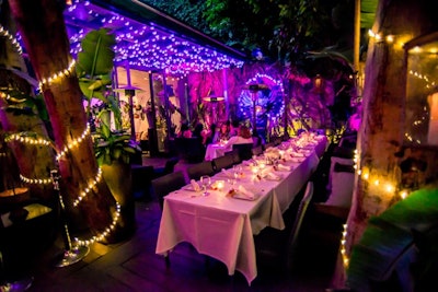 A private dinner for a large group in the Hidden Garden.