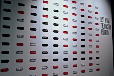 The Beats Pill Wall for the launch of their new version of a wireless speaker