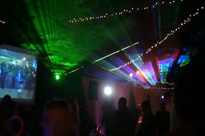 Colored and green lasers at barmitzvah