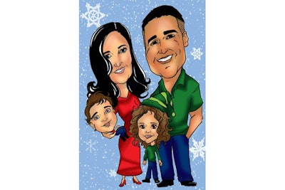 Custom holiday digital caricature