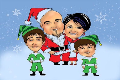 Christmas caricature for the family