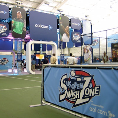 AOL's SmashZone interactive entertainment complex at the U.S. Open in Flushing, Queens, featured interactive games, lounges, and other diversions.