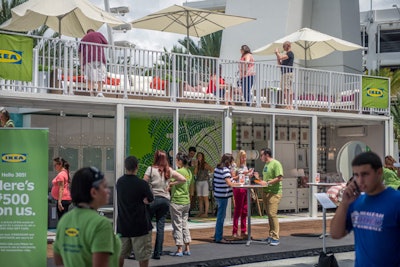 A 40-foot-long container became a mini Ikea showroom during a five-stop tour to promote the company's new Miami store.