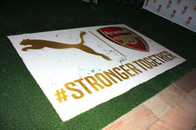 Puma's #StrongerTogether hashtag was featured in event decor.