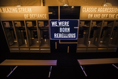 The 10,000-square-foot activation included two locker rooms for players.