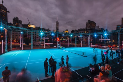 To ensure the activation didn't disrupt the surrounding neighborhood, organizers kept emissions low, placed generators away from residential buildings, and didn't play music during the nighttime matches.
