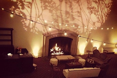 Pattern wash of branches on wall at Golden Gate Club in San Francisco, California