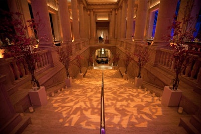 Pattern wash on stairs for wedding at Asian Art Museum, San Francisco, California