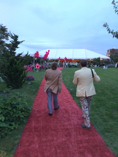 At the Southampton Animal Shelter gala chaired by Jean Shafiroff—she had kind of joined the ranks of Alec Baldwin and Christie Brinkley as one of the most tireless V.I.P.s on the fund-raising circuit in the Hamptons—everyone got the red carpet treatment, even me. (That’s me on the left and my photographer, Chris Arnold, arriving embarrassingly late.) But what fun for guests!