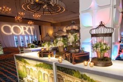 Elements line the bar for CORT's Philadelphia VIP Party designed by Perfect Surroundings, Intl.