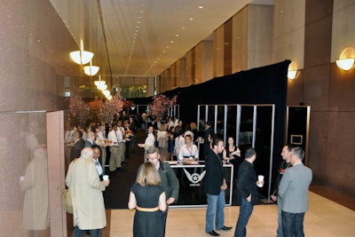 350 standing attendees can comfortably utilize the North Lobby at any time of day.
