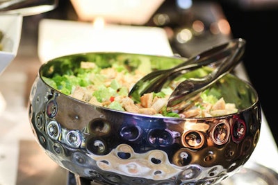 Mediterranean station featuring fattoush salad